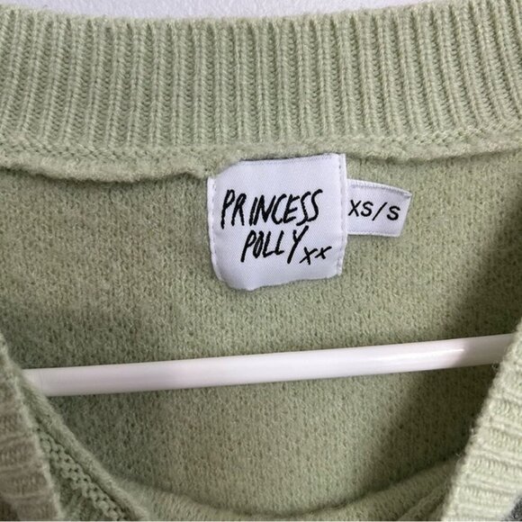 Princess Polly Katie Oversized Abstract Green Crewneck Sweater Women’s Small - Picture 4 of 7